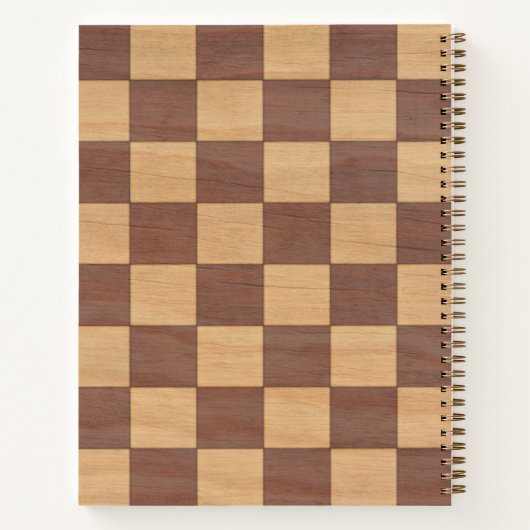  houten schaakbord, schaakspelerscadeau notitieboek (Achterkant)