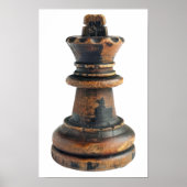  houten schaakkoningsstuk poster (Voorkant)