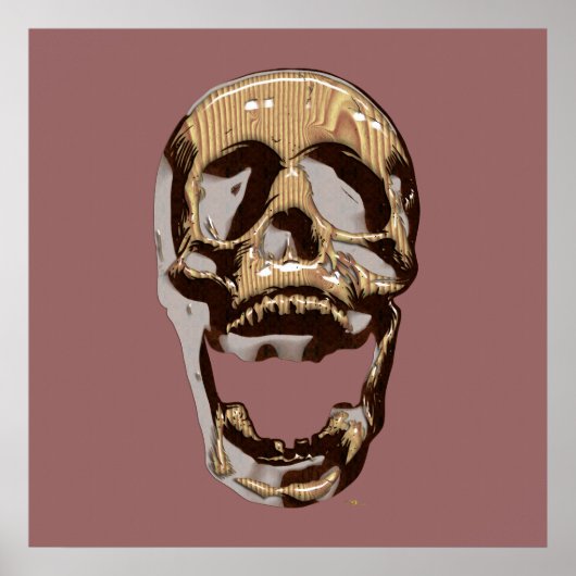 houten schedel poster (Voorkant)