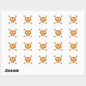 houten schedel ronde sticker (Vel)