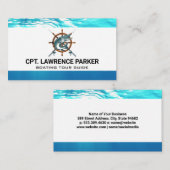 Houten Scheepsstuurwiel | Varend | Vis en Polen Visitekaartje (Voorkant / Achterkant)