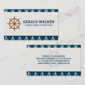 houten scheepswiel | ankerpatroon visitekaartje (Voorkant / Achterkant)