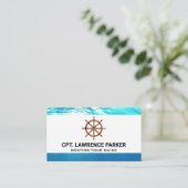 houten scheepswiel | varen | water visitekaartje (Staand voorkant)