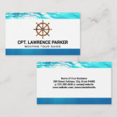 houten scheepswiel | varen | water visitekaartje (Voorkant / Achterkant)