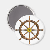 Houten Schip's Wheel Magneet (Voorkant / Achterkant)