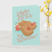 Houten Schoen is mijn Valentijn Kaart (Gele Bloem)