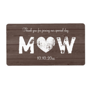 houten schuur bruiloft water flesetiketten etiket