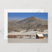 Houten schuur zit in sneeuw bij de Boulder Briefkaart (Voorkant / Achterkant)