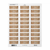 Houten Script Naam Drop Shadow Retouradres Etiket (Full Sheet)