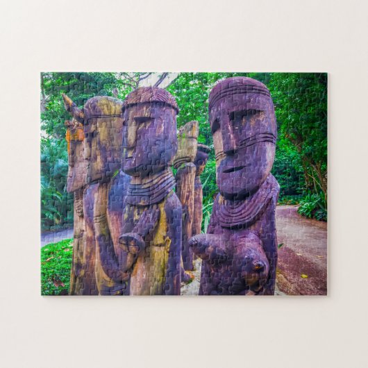 Houten sculpturen Singapore. Legpuzzel (Horizontaal)