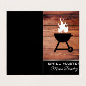 Houten servies voor de BBQ grillmaster Visitekaartje (Buitenkant ongevouwen)