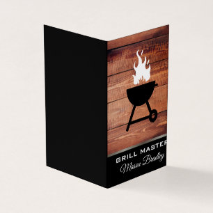 Houten servies voor de BBQ grillmaster Visitekaartje