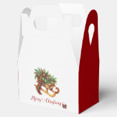 Houten slede voor takken Groen & Rood Plaid Bedankdoosjes (Geopend)