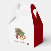 Houten slede voor takken Groen & Rood Plaid Bedankdoosjes (Voorkant Zijde)