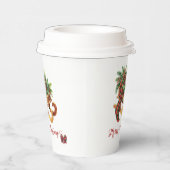 Houten slede voor takken Groen & Rood Plaid Papieren Bekers (Rechts)