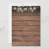 Houten Slingerlampjes Bruiloft Script Kaart (Achterkant)
