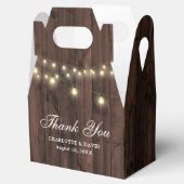Houten slingerlichtjes bruiloft bedankt bedankdoosjes (Geopend)