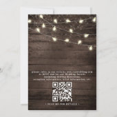 Houten slingerlichtjes rustieke landelijke QR-code Kaart (Achterkant)