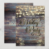 Houten snaarlampen corporate Vakantie feest Kaart (Voorkant / Achterkant)