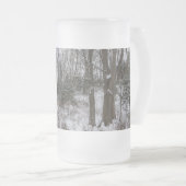Houten Sneeuw Dag Vorst Glas Bier Mok (Voorkant rechts)