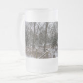 Houten Sneeuw Dag Vorst Glas Bier Mok (Voorkant links)