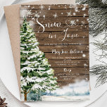 Houten Sneeuw in Liefde Winter Evergreen Vrijgezel Kaart<br><div class="desc">Houten Sneeuw in Liefde Winter Evergreen Bruidsdouche Uitnodiging</div>