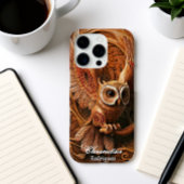 Houten sneeuwuil stijgend Case-Mate iPhone case