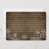 houten sneeuwvlokken en sprankelende bruiloft kaart (Achterkant)