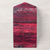 Houten Snoerlampen Huwelijk Rustiek Rood All In One Uitnodiging (Buitenkant)