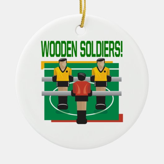 Houten soldaten keramisch ornament (Voorkant)