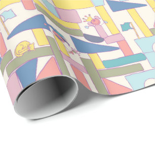Houten speelgoed bouwsteen cadeaupapier