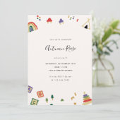 Houten Speelgoed Kinderen Verjaardag Kaart (Staand voorkant)