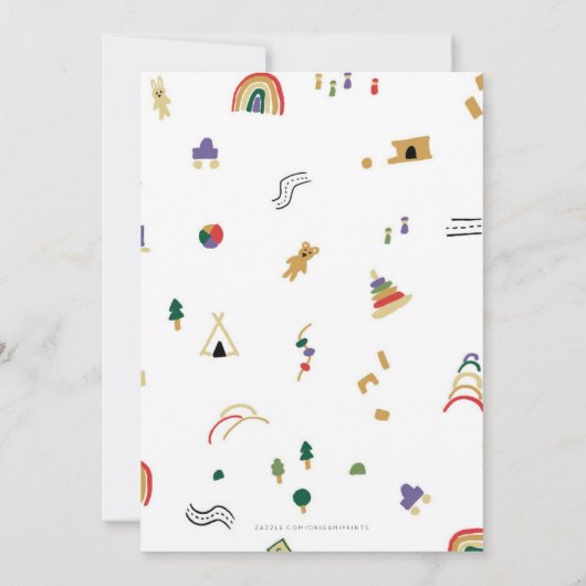 Houten Speelgoed Kinderen Verjaardag Kaart (Achterkant)