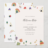 Houten Speelgoed Kinderen Verjaardag Kaart (Voorkant / Achterkant)