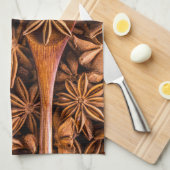 Houten spillen en ruis theedoek (Quarter Fold)