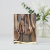 Houten Spoelen Briefkaart (Staand voorkant)