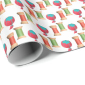 Houten spoelen van Draad, Rode Tomatenspeldenkusse Cadeaupapier (Rol Hoek)