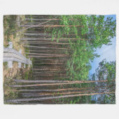 Houten spoor in dennenbos fleece deken (Voorkant (Horizontaal))