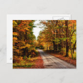 Houten spoor met herfst foliën briefkaart (Voorkant / Achterkant)