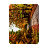 Houten spoor met herfst foliën magneet (Verticaal)