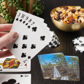 Houten spoor over moeras pokerkaarten (Insitu)