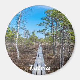 Houten spoor over moerasmagneet magneet