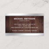 Houten staal Caduceus Symbool Medische Professiona Visitekaartje (Achterkant)