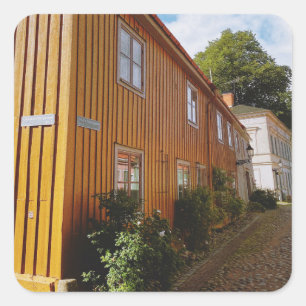 Houten stad van Nora Vierkante Sticker