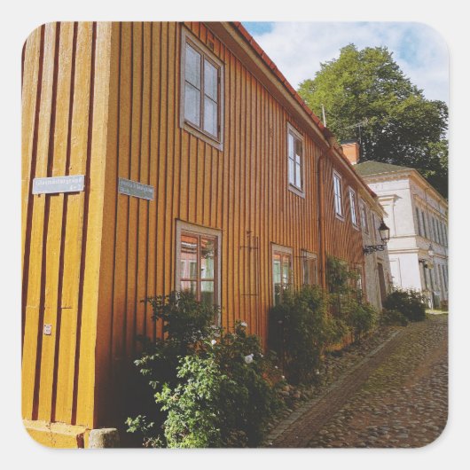 Houten stad van Nora Vierkante Sticker (Voorkant)