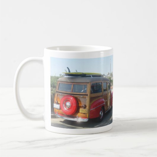 Houten stationwagen koffiemok (Links)