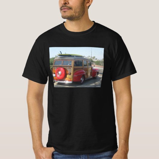 Houten stationwagen t-shirt (Voorkant)