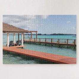 Houten Steiger Boven Turquoise Water Legpuzzel