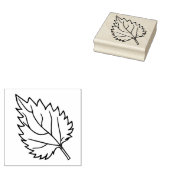 Houten Stempel - Enkele Zilveren Berkeblad (Gestempeld)