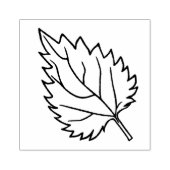 Houten Stempel - Enkele Zilveren Berkeblad (Afrduk)